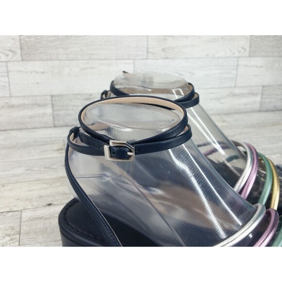 Louise Et Cie BIMO Platform Sandals Y2K Asymmetrical Straps Ankle Wrap Size 8M - Picture 8 of 14